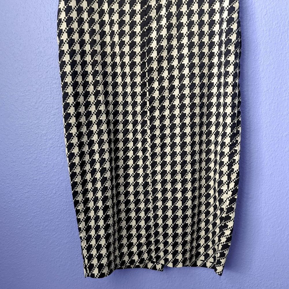 Women's Zara Basics Dress Pencil Skirt Small Houndstooth Dark Academia Punk Goth - Picture 8 of 9
